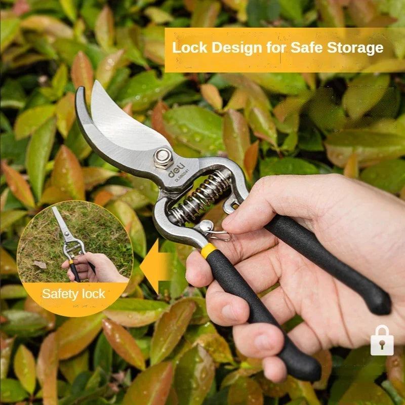 Deli 2 Pcs/set Garden Pruner Shears Bonsai Gardening Pruning Shears Curved and Straight Nose Scissors for The Garden Hand Tools
