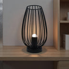 Black Wrought Iron LED Desk Lamp – Minimalist Art - 4USelects
