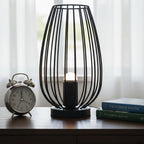 Black Wrought Iron LED Desk Lamp – Minimalist Art - 4USelects