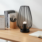 Black Wrought Iron LED Desk Lamp – Minimalist Art - 4USelects