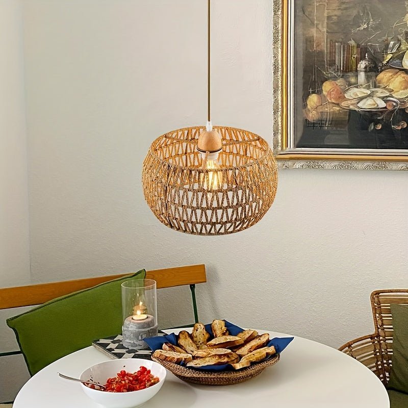 Boho Rattan Chandelier - Woven Basket Pendant Light - 4USelects