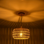 Boho Rattan Chandelier - Woven Basket Pendant Light - 4USelects