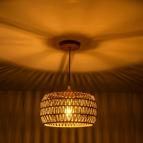 Boho Rattan Chandelier - Woven Basket Pendant Light - 4USelects