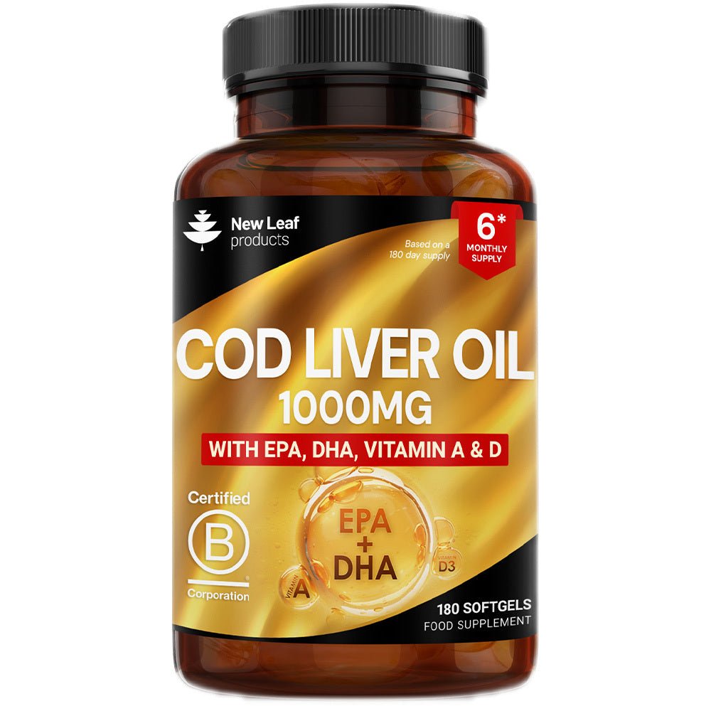 Cod Liver Oil 1000mg Capsules – High Strength Omega - 3 & Vitamins A+D - 4USelects
