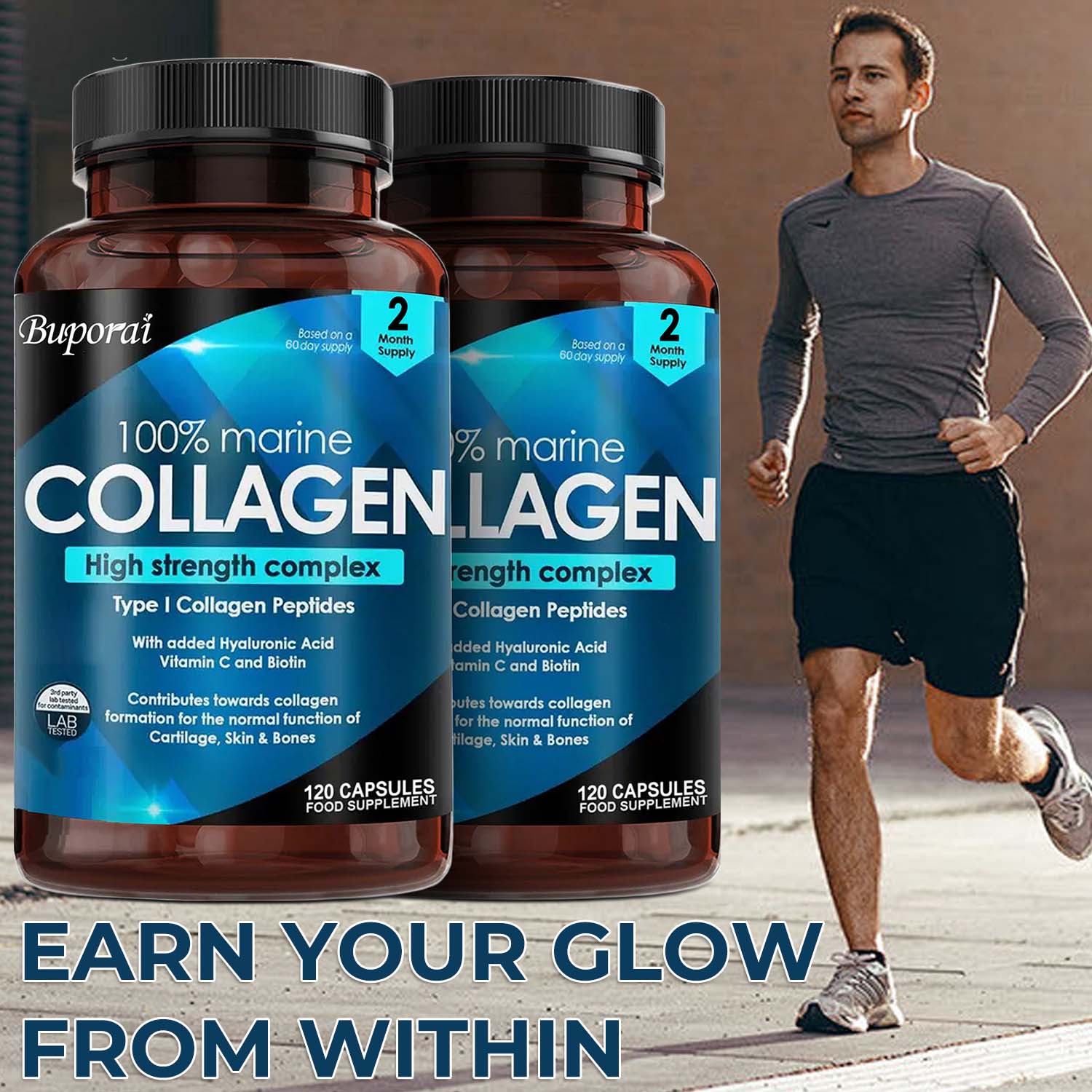 Collagen Capsules for Skin Hair Nails (2 Bottles) - 4USelects