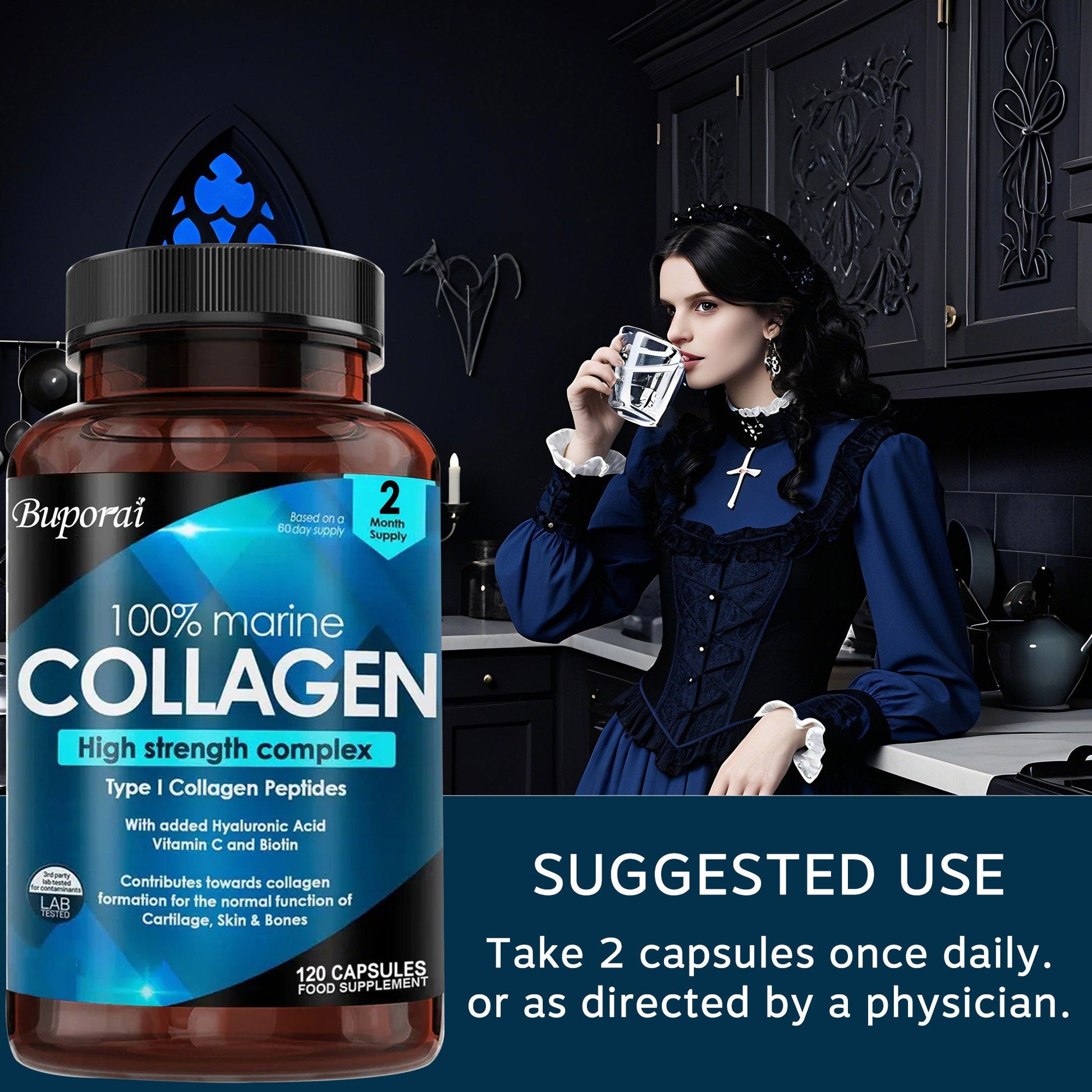 Collagen Capsules for Skin Hair Nails (2 Bottles) - 4USelects