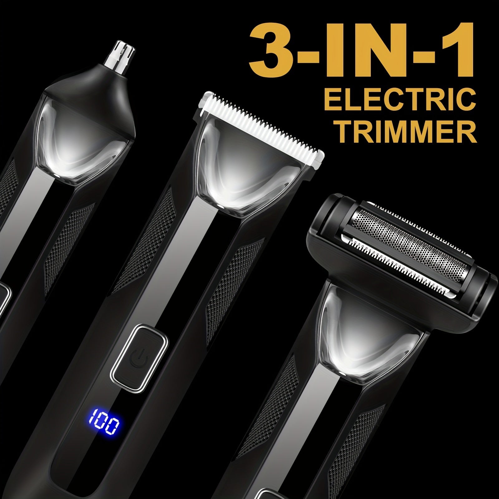 Conduroma 3‑in‑1 Cordless Trimmer – LED, Wet/Dry Use - 4USelects