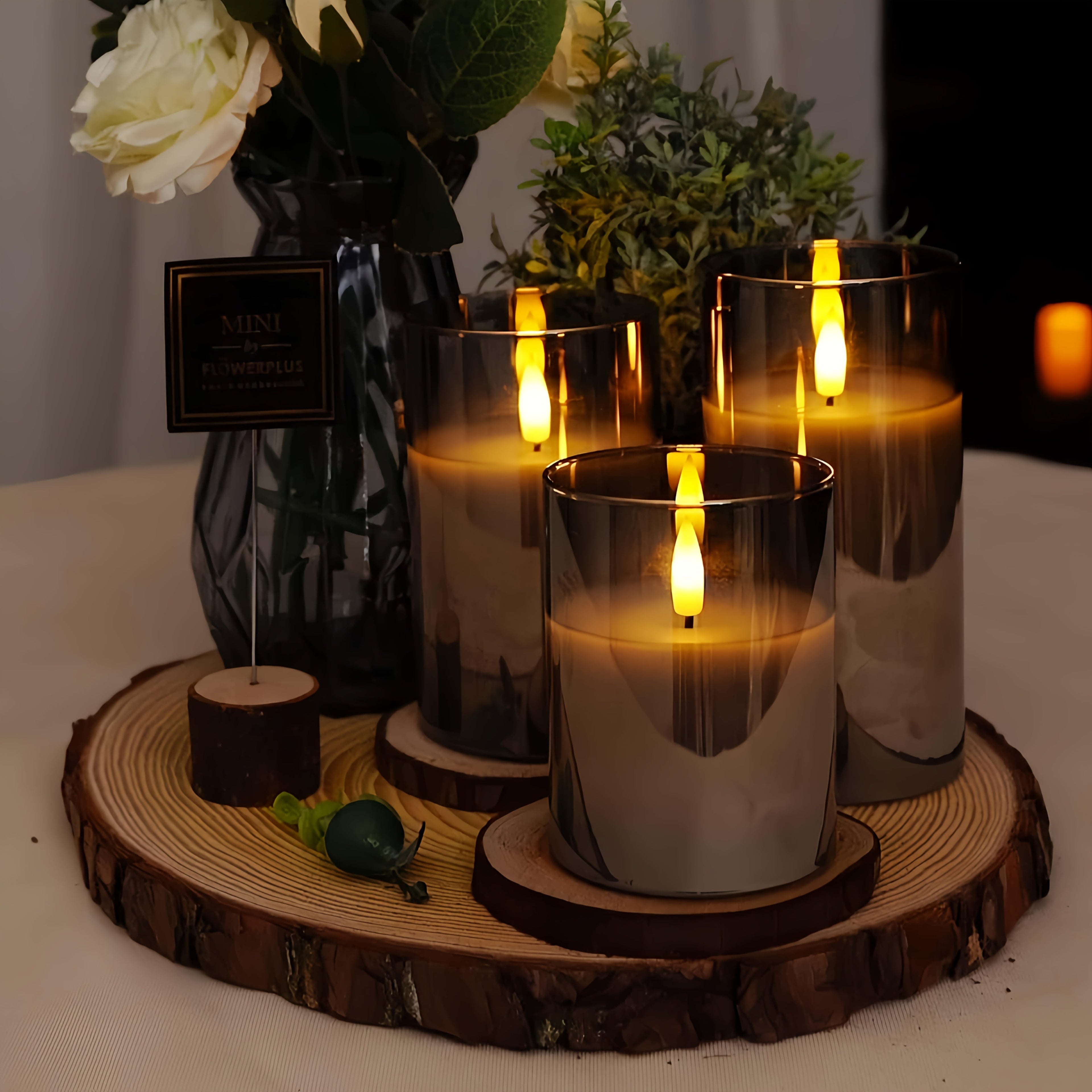 Flameless Candles Set of 3 – Gray Electronic LED - 4USelects