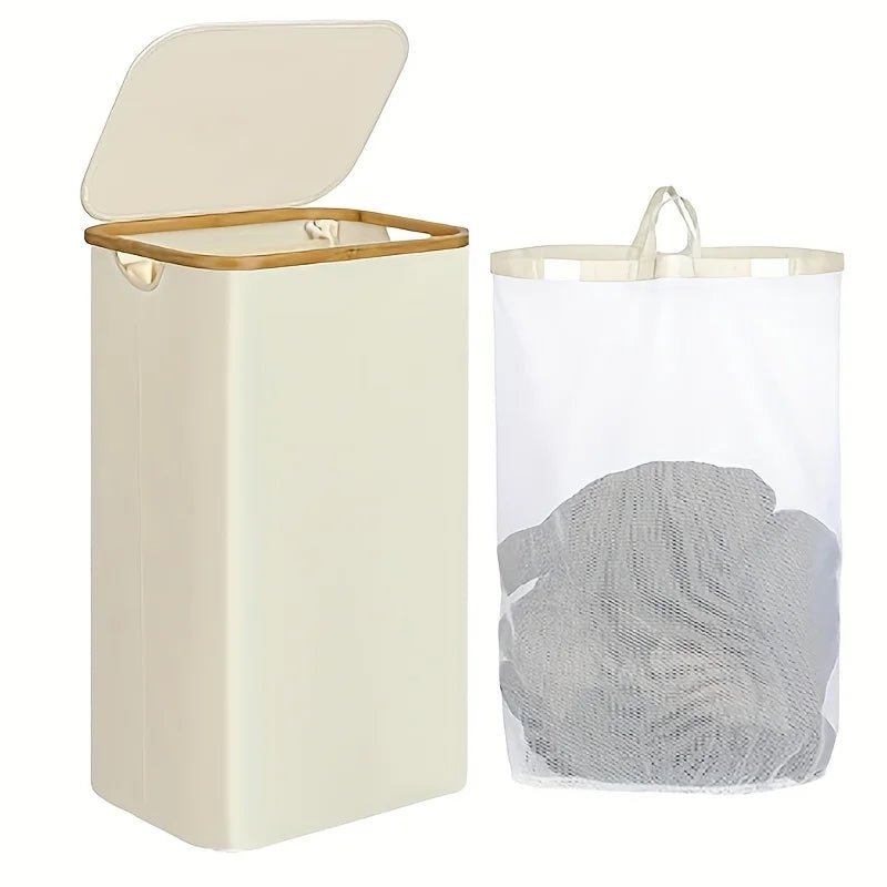Foldable Laundry Basket with Lid & Removable Bag - 4USelects