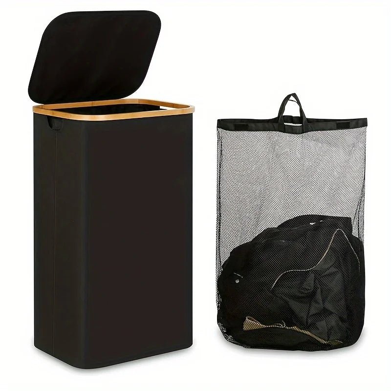Foldable Laundry Basket with Lid & Removable Bag - 4USelects