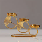 Ginkgo Leaf Iron Candlestick – Multi - Head Gold Decor - 4USelects