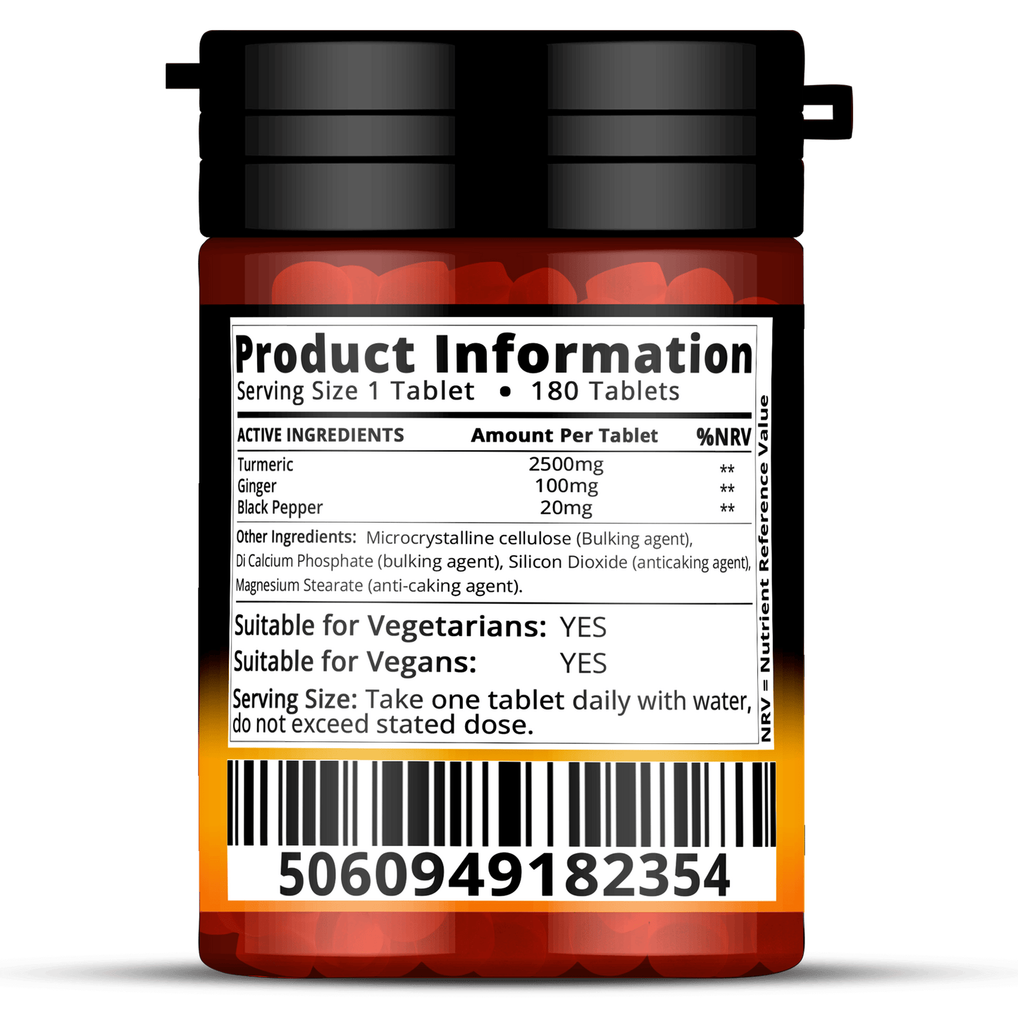 High - Strength Turmeric Tablets with Ginger & Black Pepper – 95% Curcumin (Pack of 2) - 4USelects