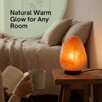 Himalayan Crystal Salt Lamp - Wood Base Night Light - 4USelects