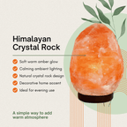 Himalayan Crystal Salt Lamp - Wood Base Night Light - 4USelects