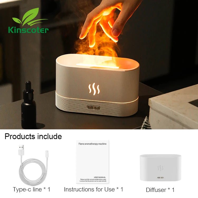 Kinscoter Ultrasonic Flame Aroma Diffuser & Humidifier - 4USelects