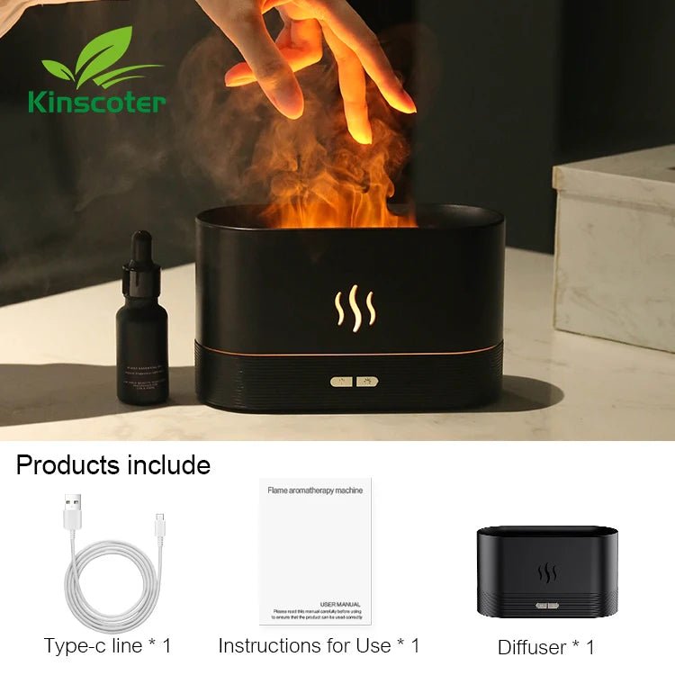 Kinscoter Ultrasonic Flame Aroma Diffuser & Humidifier - 4USelects