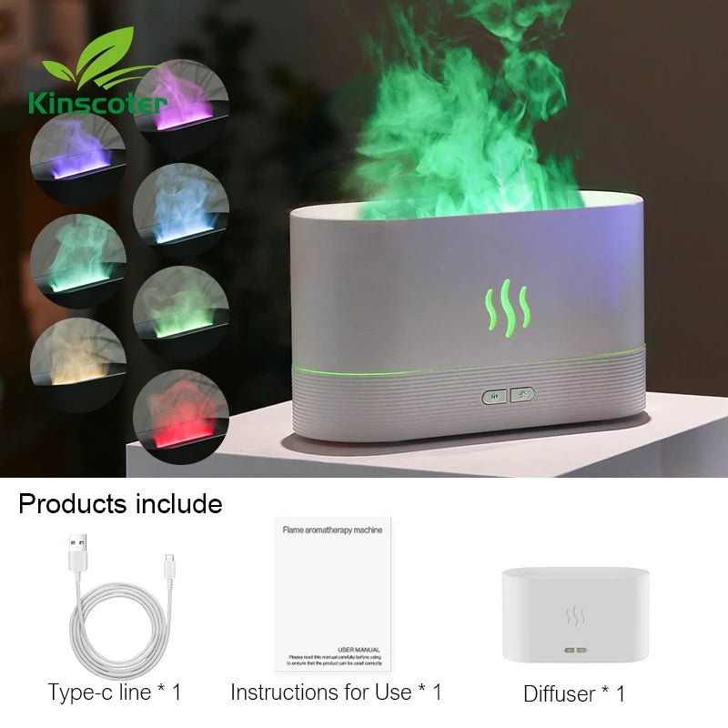 Kinscoter Ultrasonic Flame Aroma Diffuser & Humidifier - 4USelects