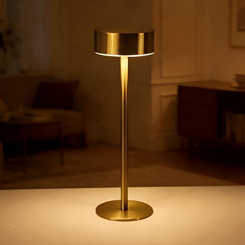 Lámpara de Escritorio LED Recargable Táctil Metal detalle del acabado y la estructura de metal