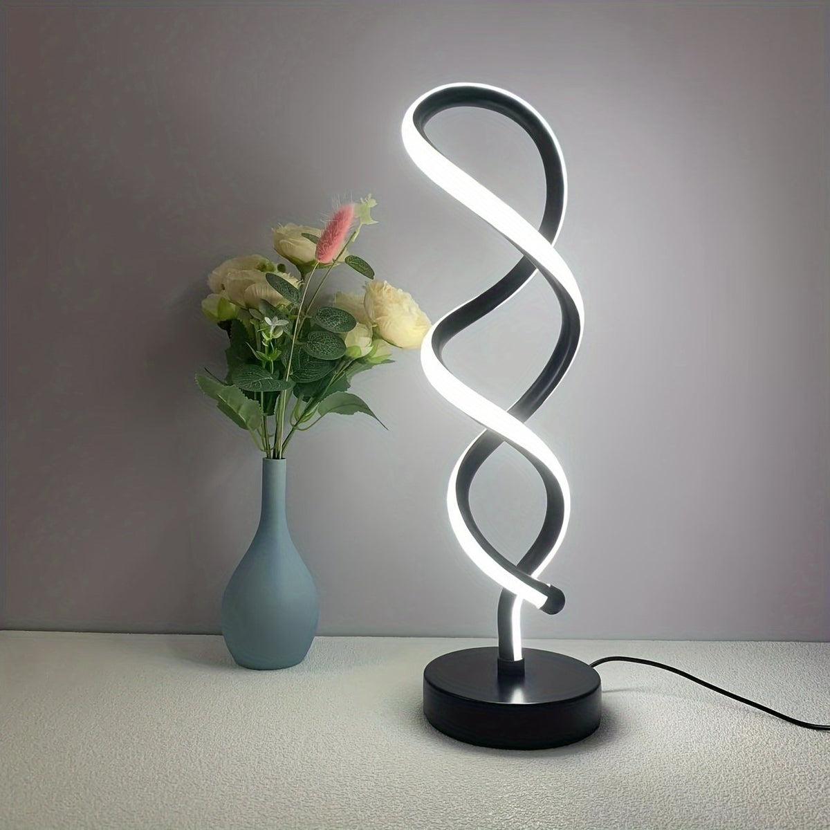 Lámpara de Mesa LED Varita de Lujo Regulable vista lateral que muestra el perfil completo