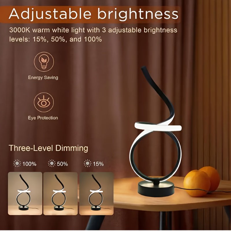 Lámpara de Mesa LED Flotante Cinta USB Regulable vista lateral que muestra el perfil completo
