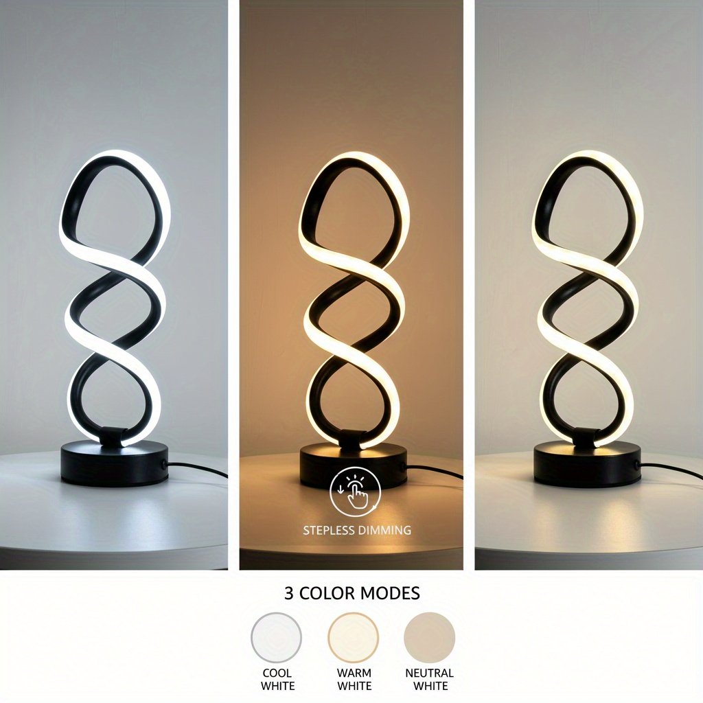 Lámpara de Mesa LED Cuidado Ocular Tricolor vista frontal con la luz cálida encendida