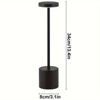 Lámpara de Mesa Táctil Metal Europeo Regulable vista lateral que muestra el perfil completo