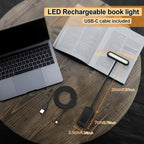 Lámpara de Lectura LED con Pinza Cuello Flexible apagada sobre un buró junto a la cama
