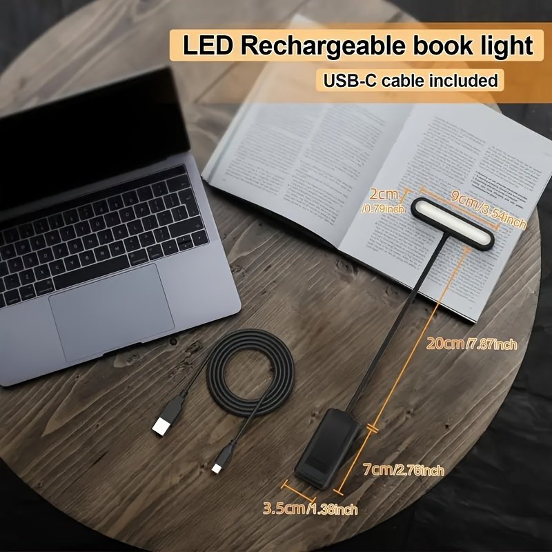 Lámpara de Lectura LED con Pinza Cuello Flexible apagada sobre un buró junto a la cama