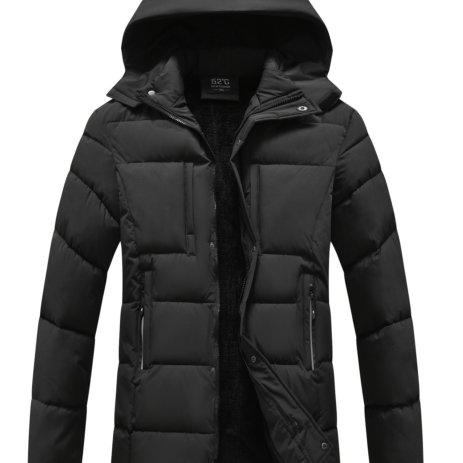 Long - Length Men’s Cold Weather Jacket – Hooded & Insulated - 4USelects