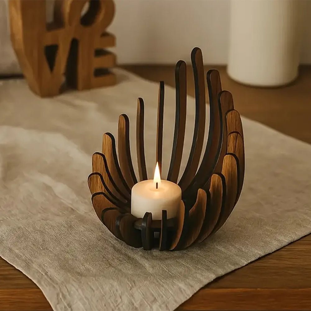 Lotus Wood Tealight Holder Set – 2pcs Handcrafted - 4USelects