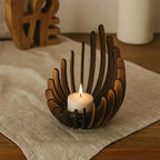 Lotus Wood Tealight Holder Set – 2pcs Handcrafted - 4USelects