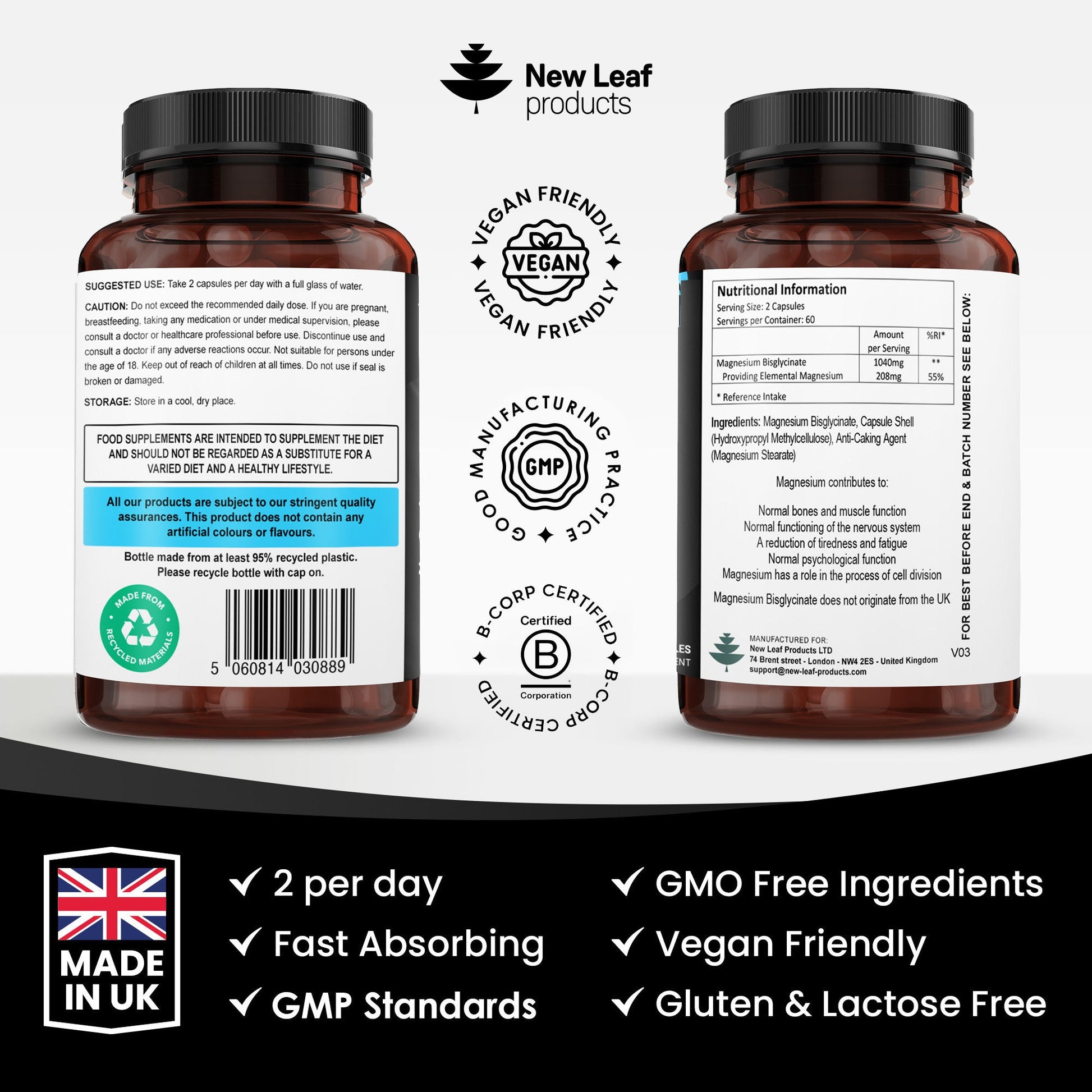 Magnesium Glycinate Supplements - 1040mg of Magnesium - 4USelects