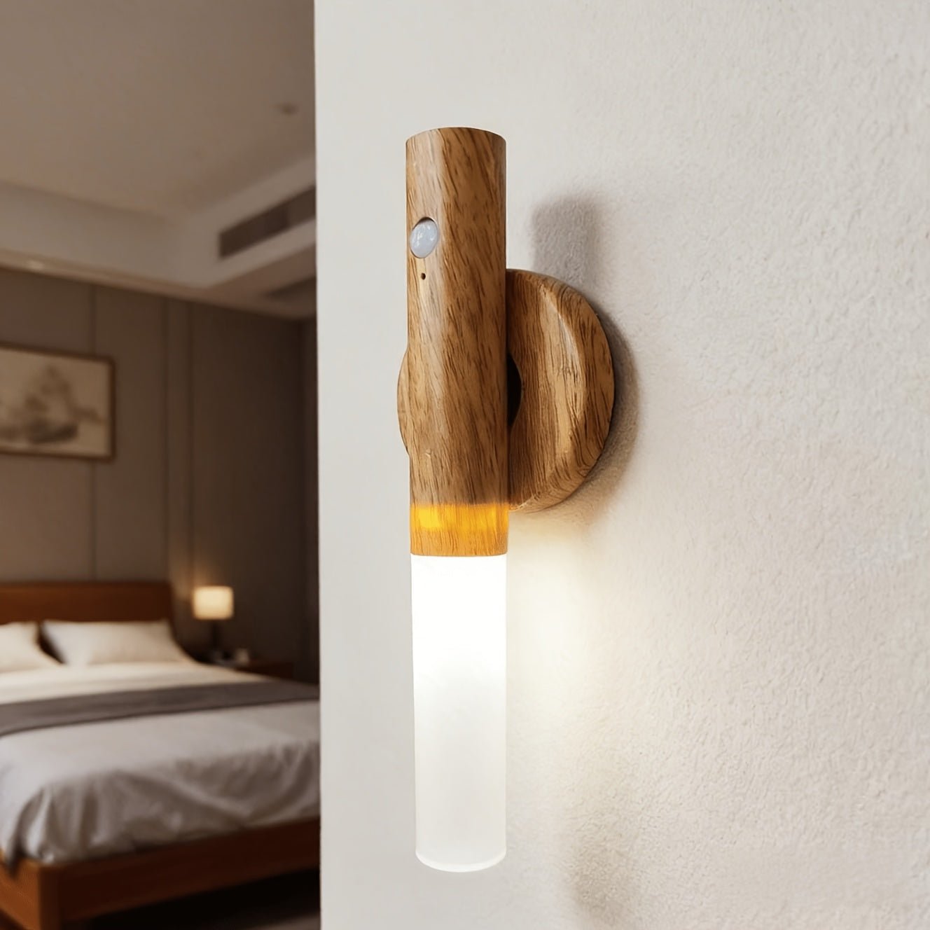 Magnetic Motion Sensor Wall Light – Wood, USB - 4USelects