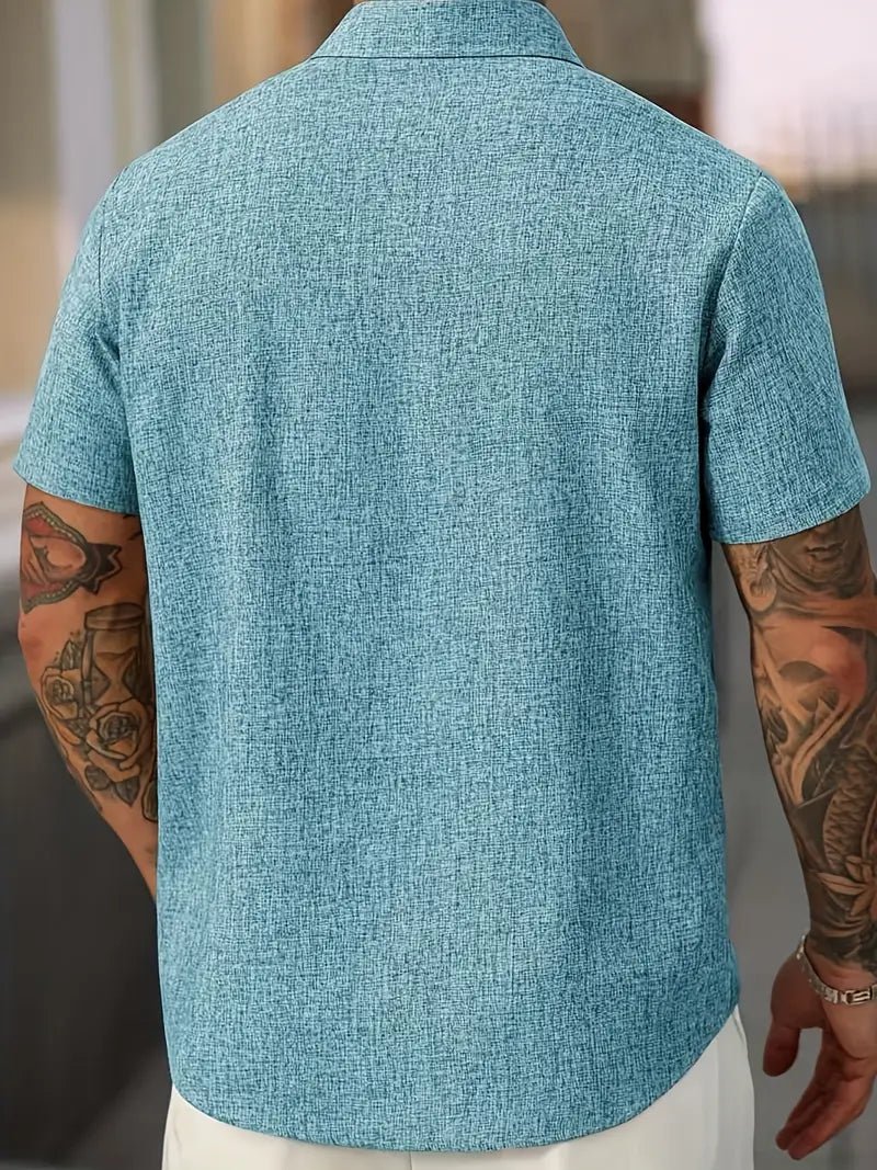 Men’s 100% Linen Short Sleeve Sports Shirt - 4USelects