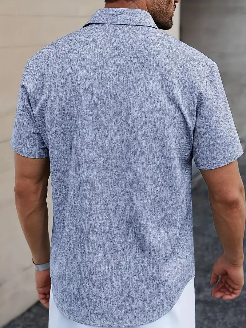 Men’s 100% Linen Short Sleeve Sports Shirt - 4USelects