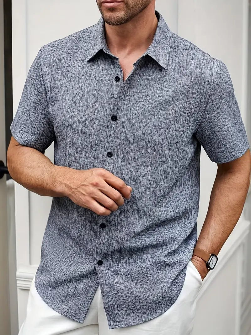 Men’s 100% Linen Short Sleeve Sports Shirt - 4USelects
