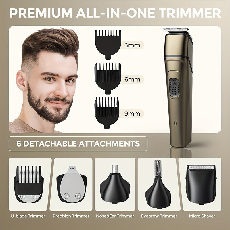 Men’s 6‑in‑1 Grooming Kit with T‑Blade, U‑Blade & Micro Shaver - 4USelects