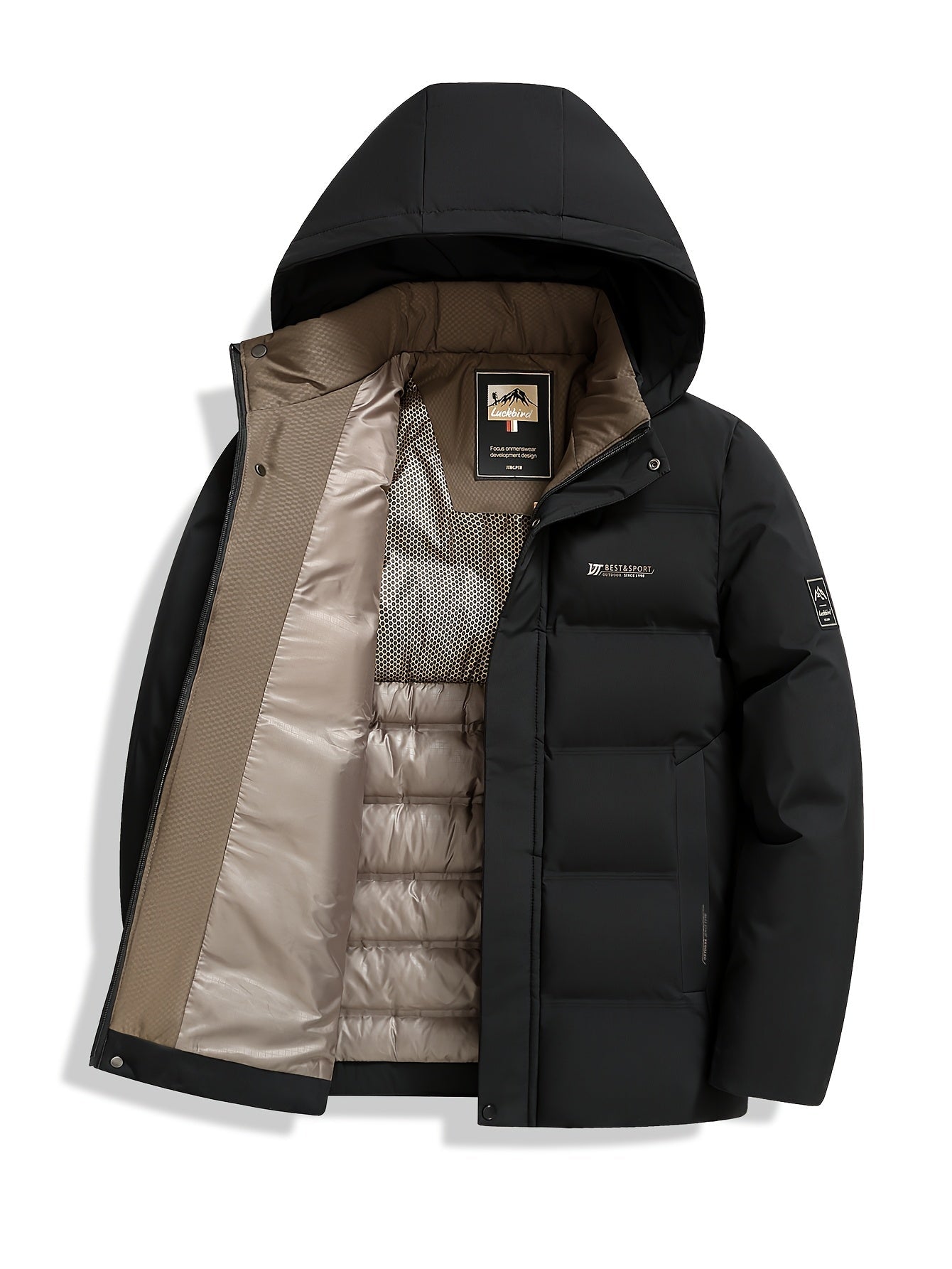 Men’s Heavyweight Hooded Winter Coat – Thermal Insulated - 4USelects