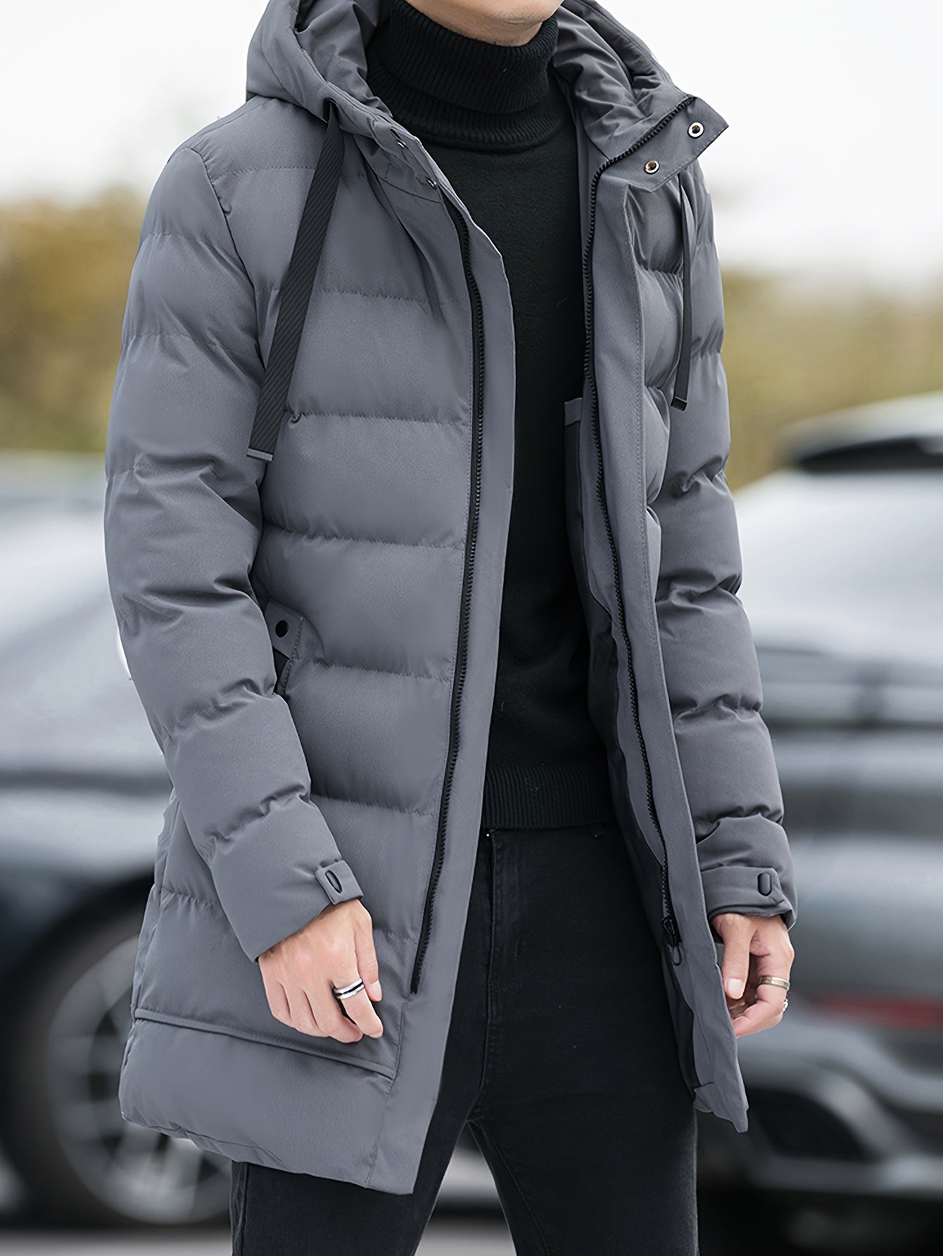 Men’s Padded Hooded Winter Jacket – Machine Washable - 4USelects