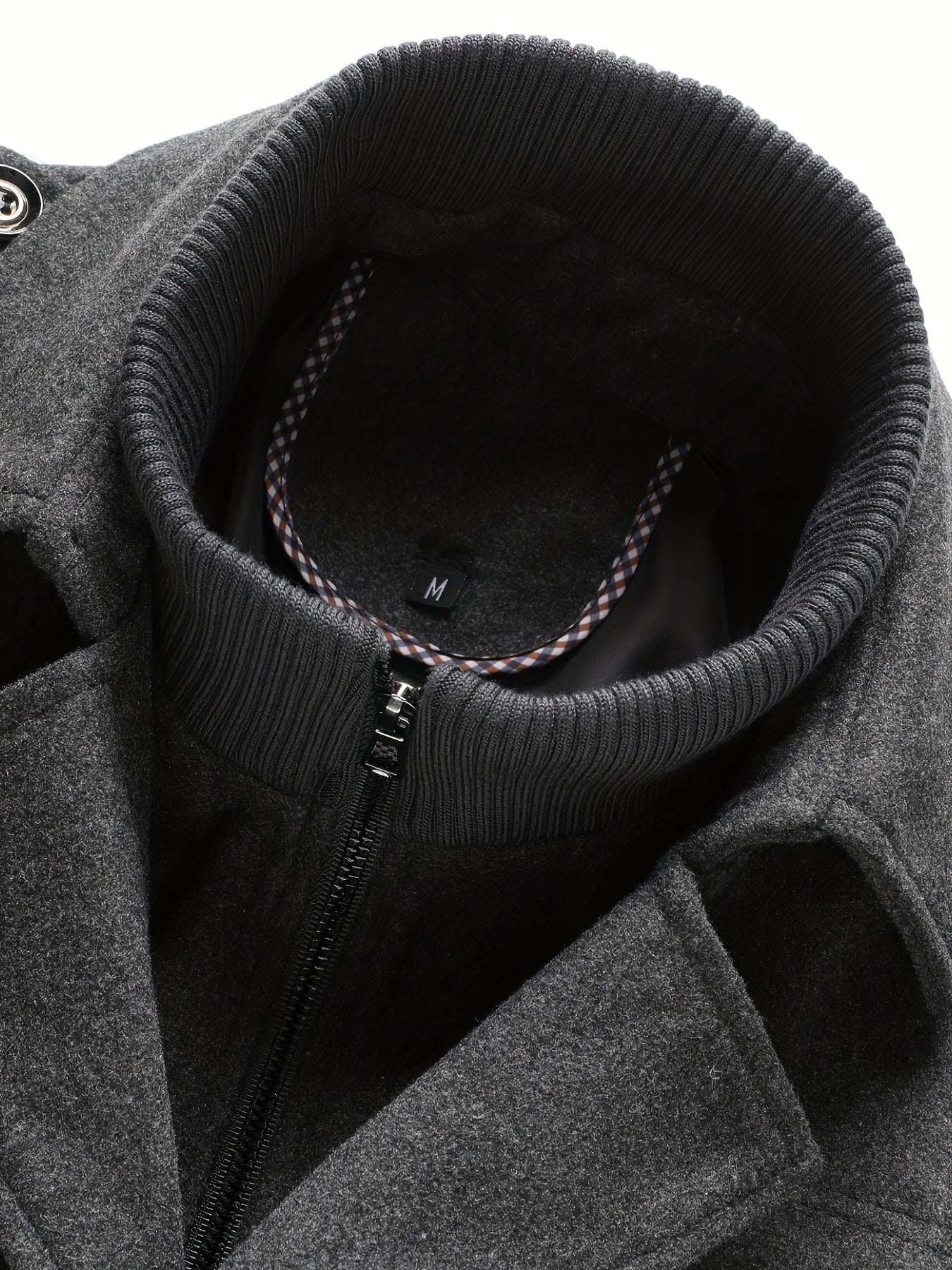 Men’s Thickened Formal Tweed Coat – Detachable Collar Design - 4USelects