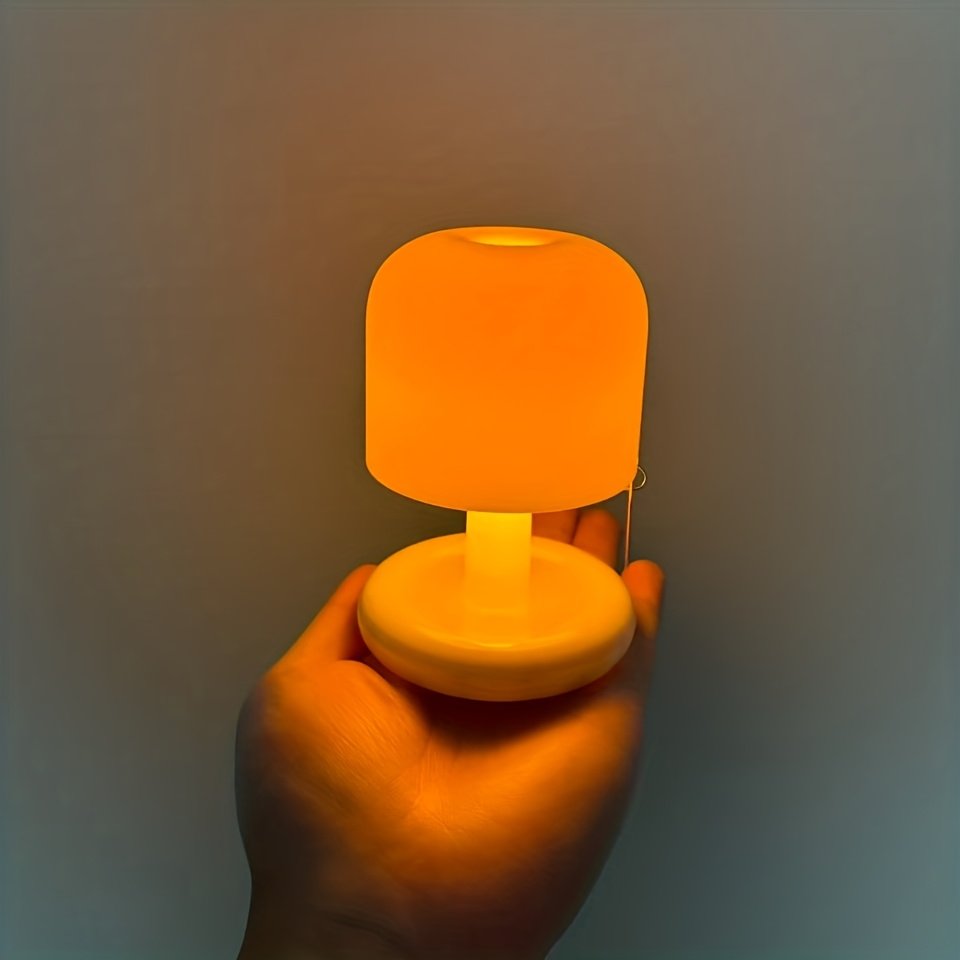 Mini Lámpara de Noche LED Atardecer Degradado detalle del grabado y la base iluminada