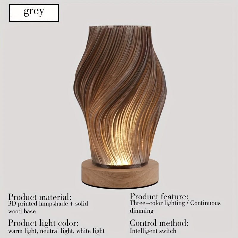 Minimalist Dimmable Desk Lamp - Wood Base USB Powered - 4USelects