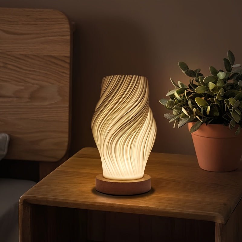 Minimalist Dimmable Desk Lamp - Wood Base USB Powered - 4USelects