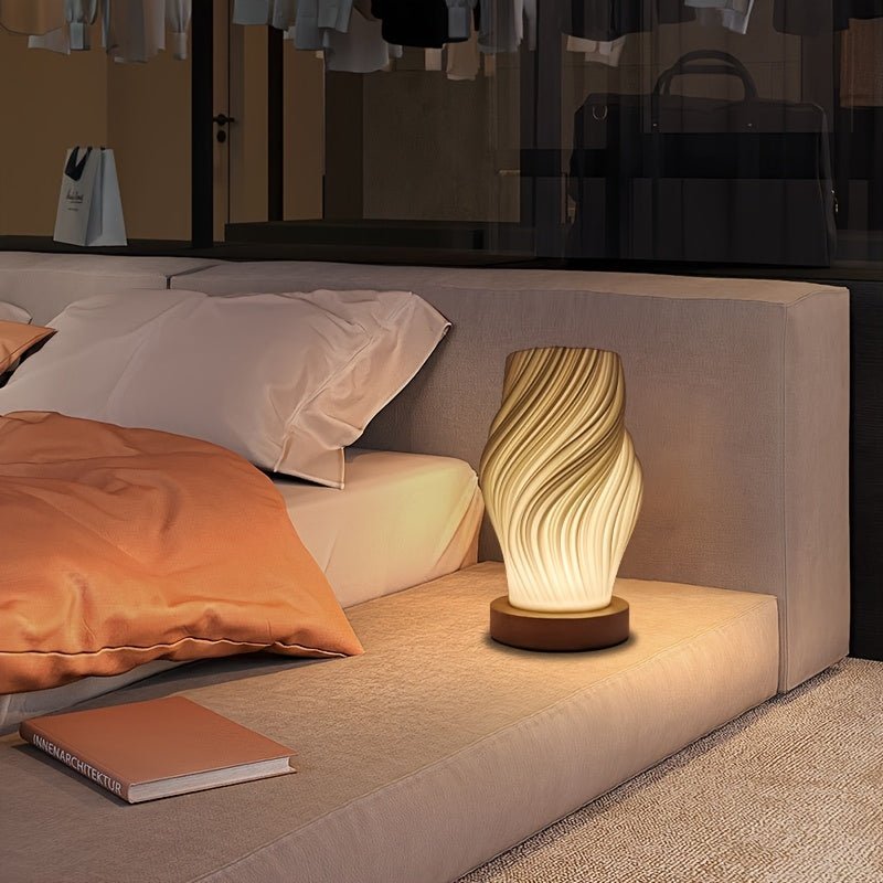 Minimalist Dimmable Desk Lamp - Wood Base USB Powered - 4USelects