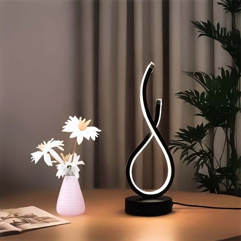 Minimalist Line LED Table Lamp - 3 - Color USB Decor - 4USelects
