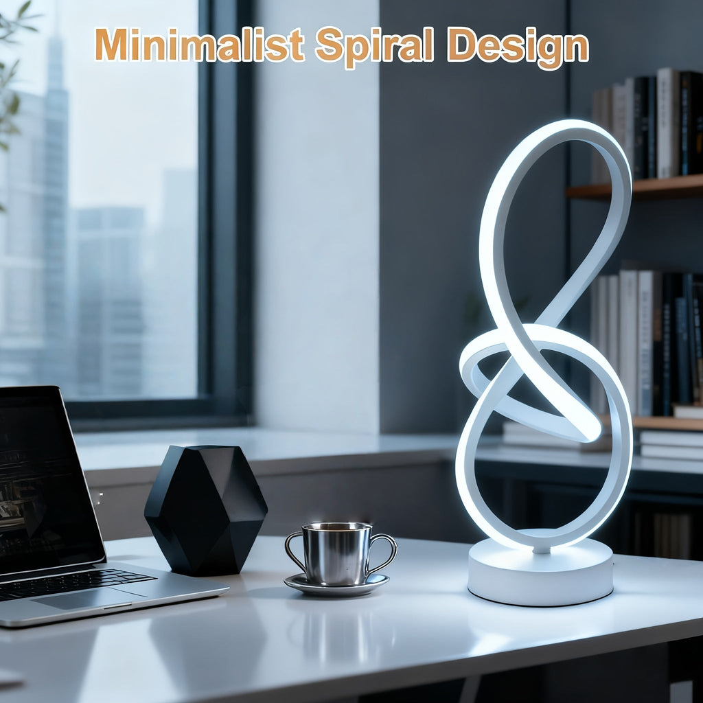 Modern Twisted LED Desk Lamp - 3 - Color USB Memory - 4USelects