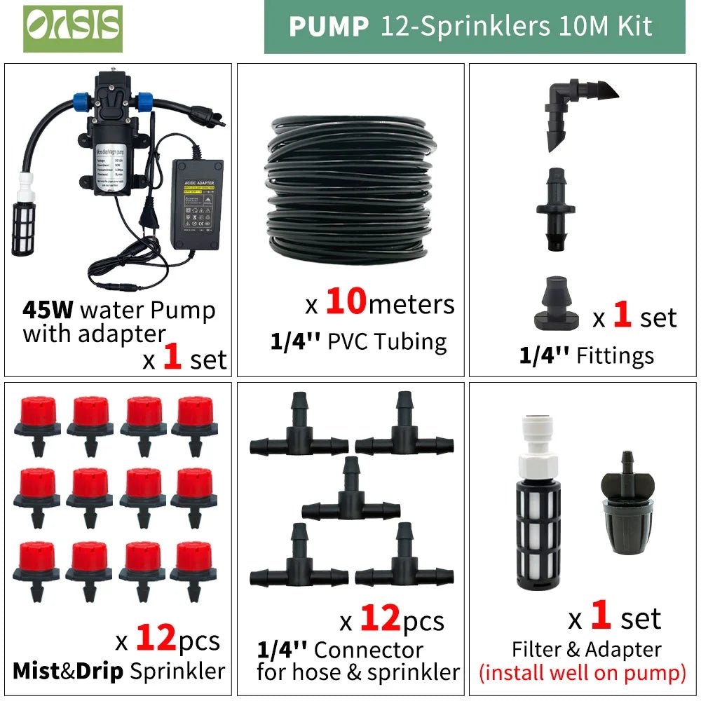 OASIS Adjustable Drip Irrigation System - Effortless Garden Care - 4USelects