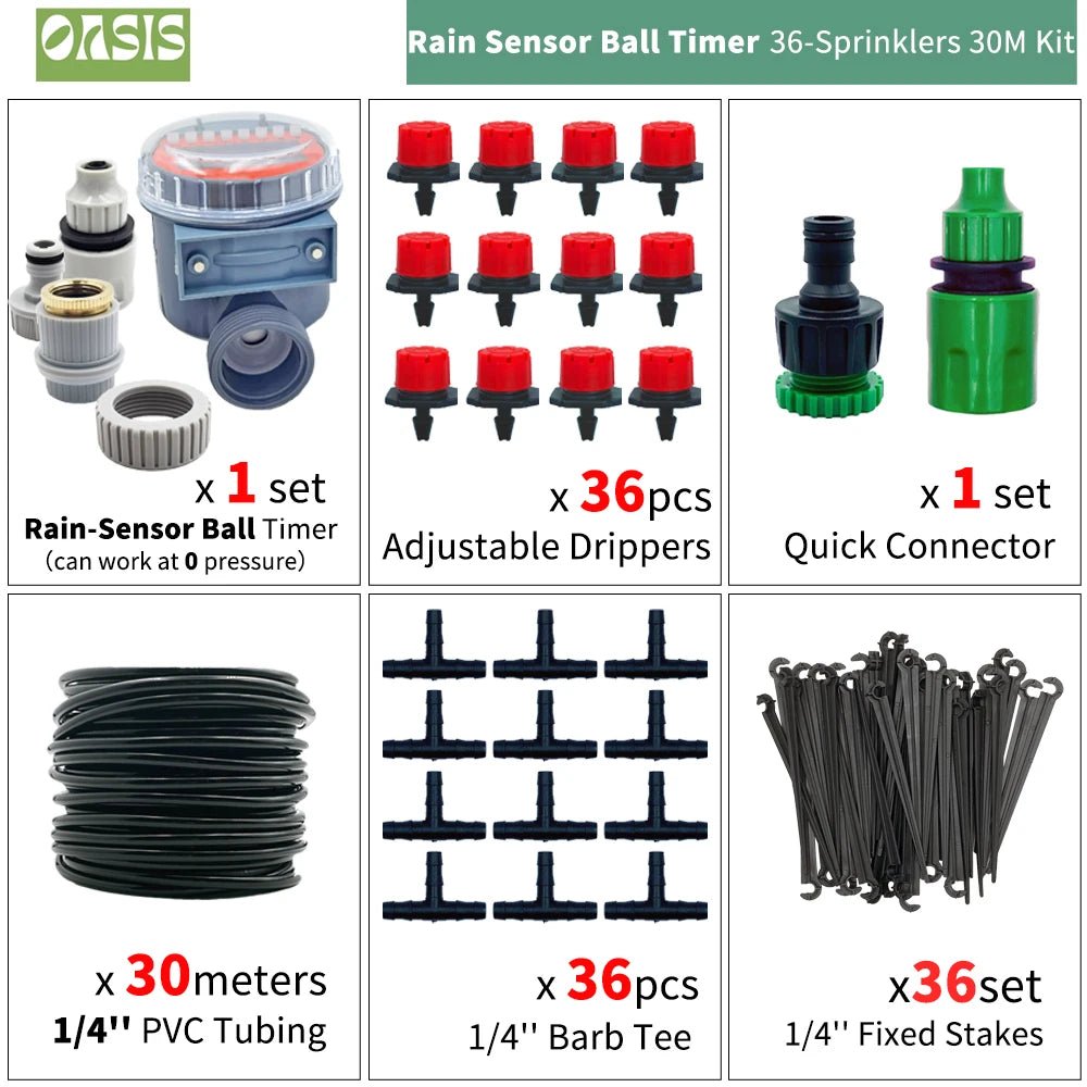 OASIS Adjustable Drip Irrigation System - Effortless Garden Care - 4USelects