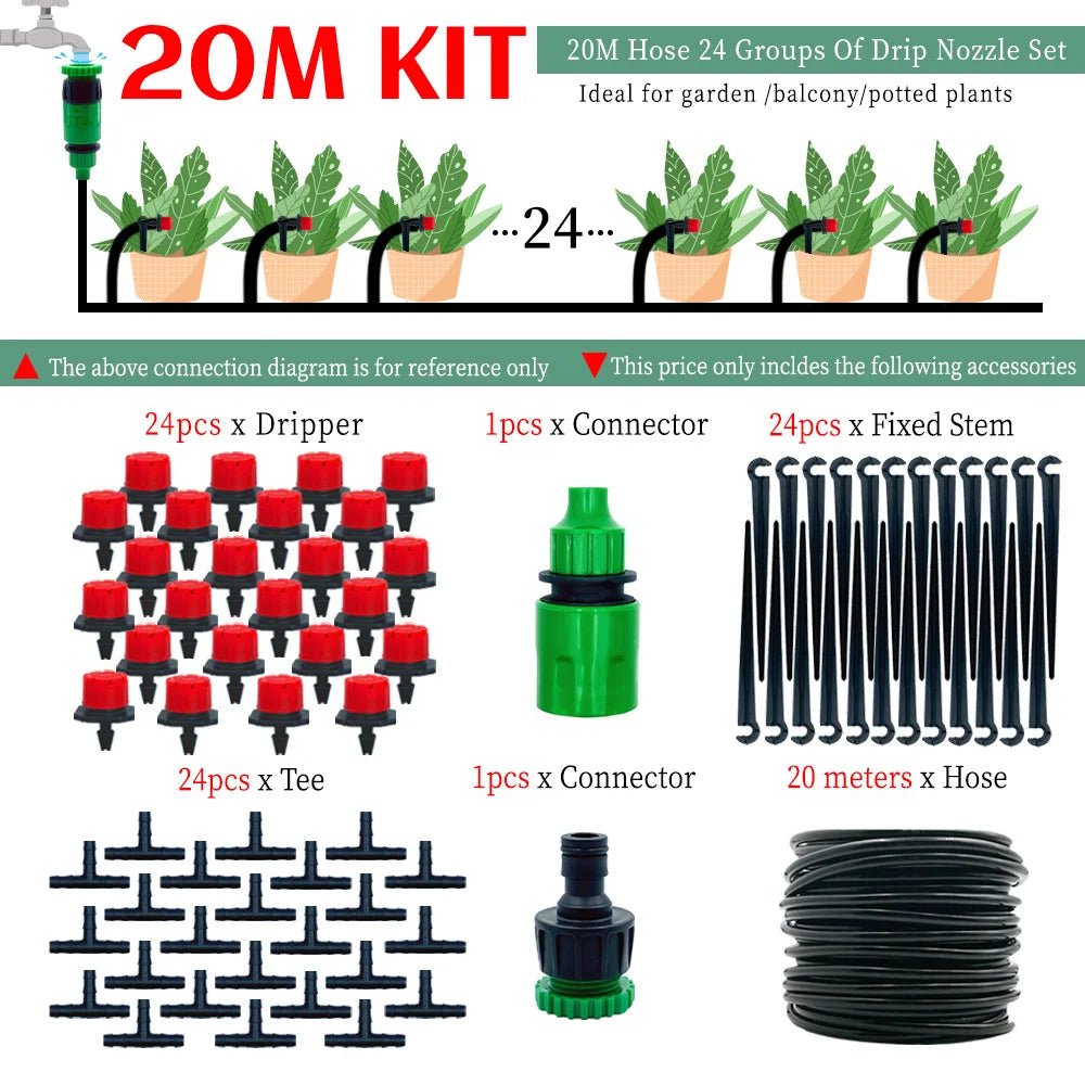 OASIS Adjustable Drip Irrigation System - Effortless Garden Care - 4USelects