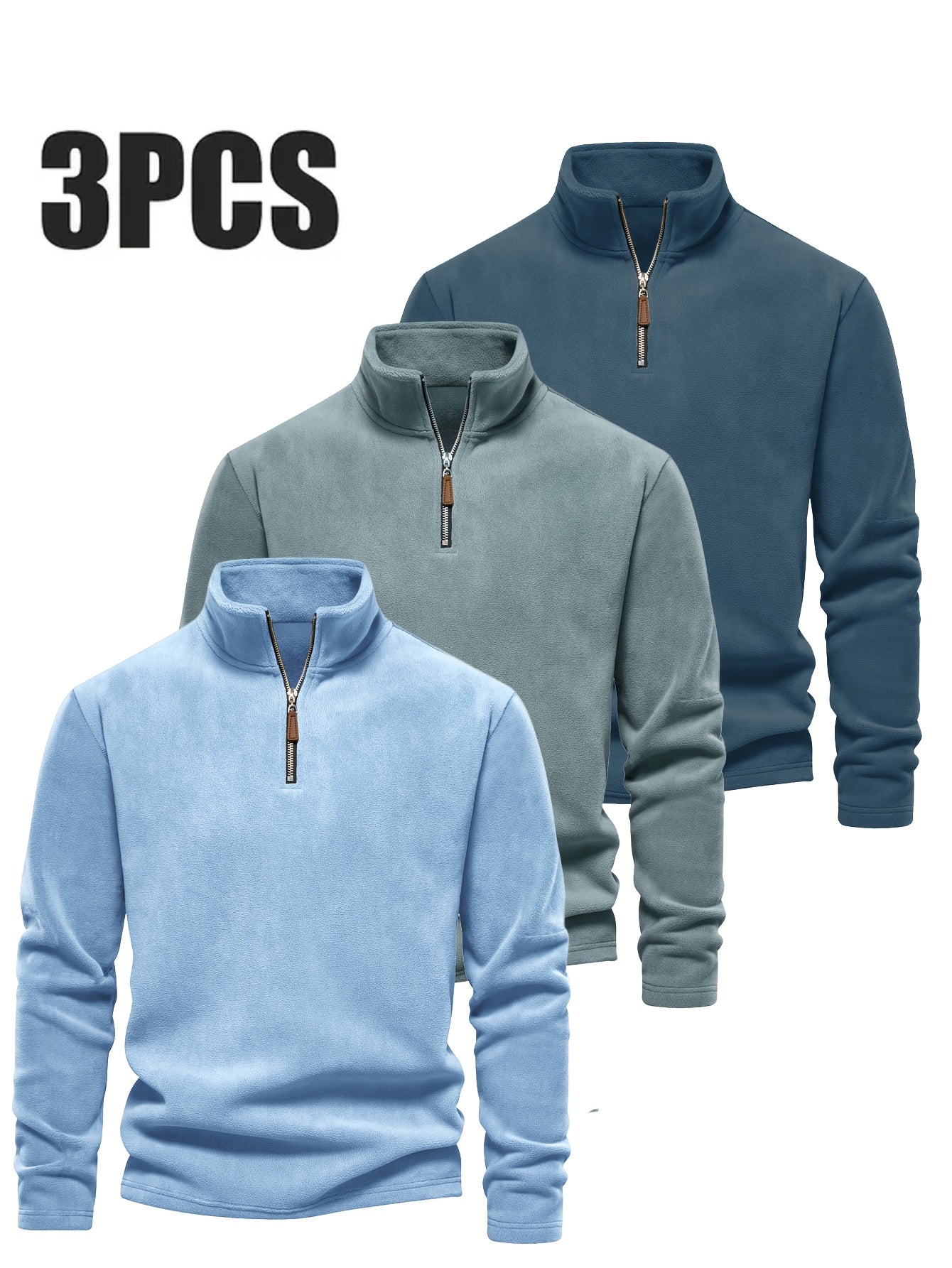 Regular Fit Crew Neck Sweatshirts for Men – 3 - Pack - 4USelects